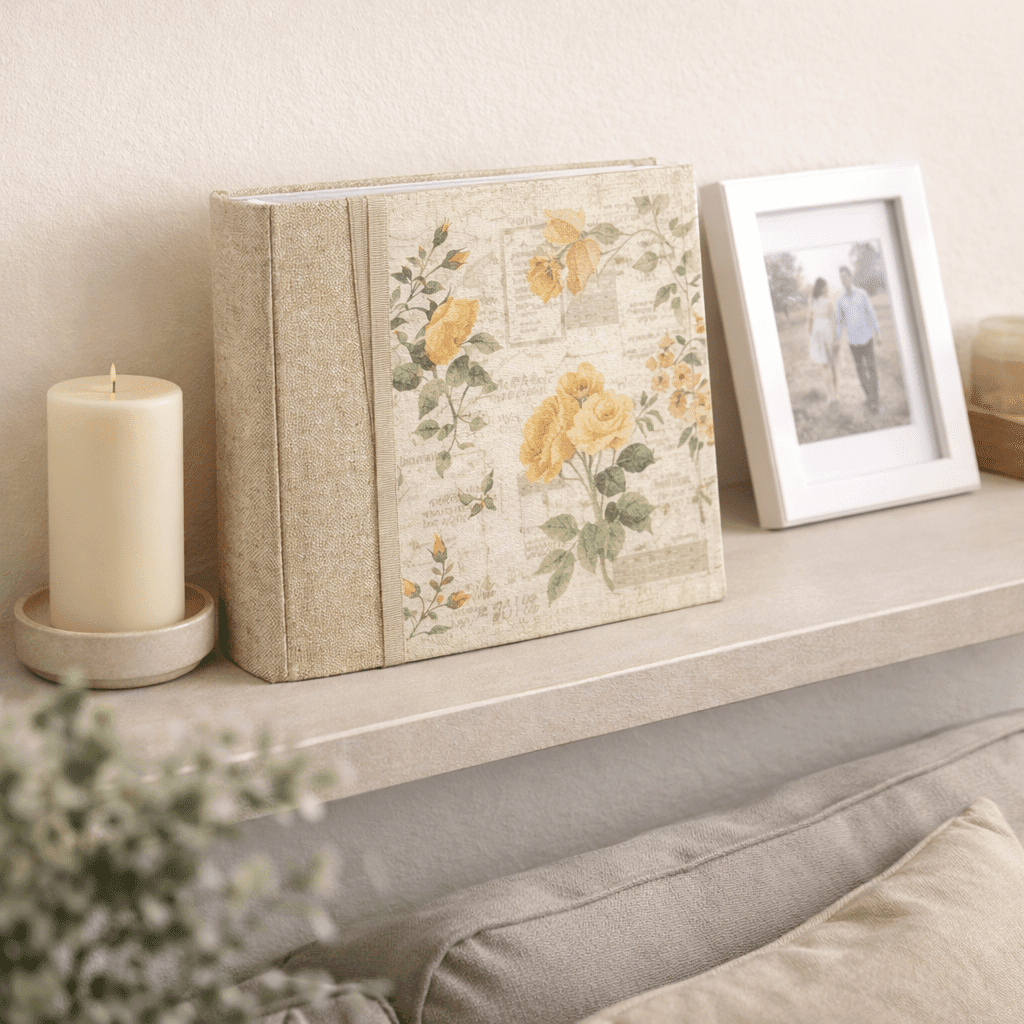 Fotoalbum OPHELIA BEIGE - fotorožkový 24x24 – Obrázok 4