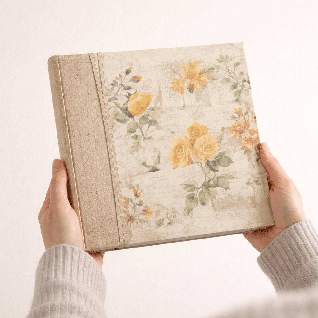 Fotoalbum OPHELIA BEIGE - fotorožkový 24x24 – Obrázok 3