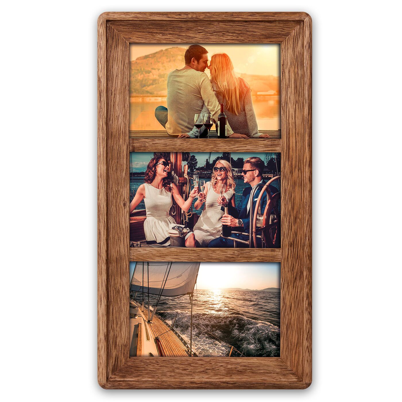 Drevený fotorámik ZEP Rhone na 3 fotografie 10x15 cm